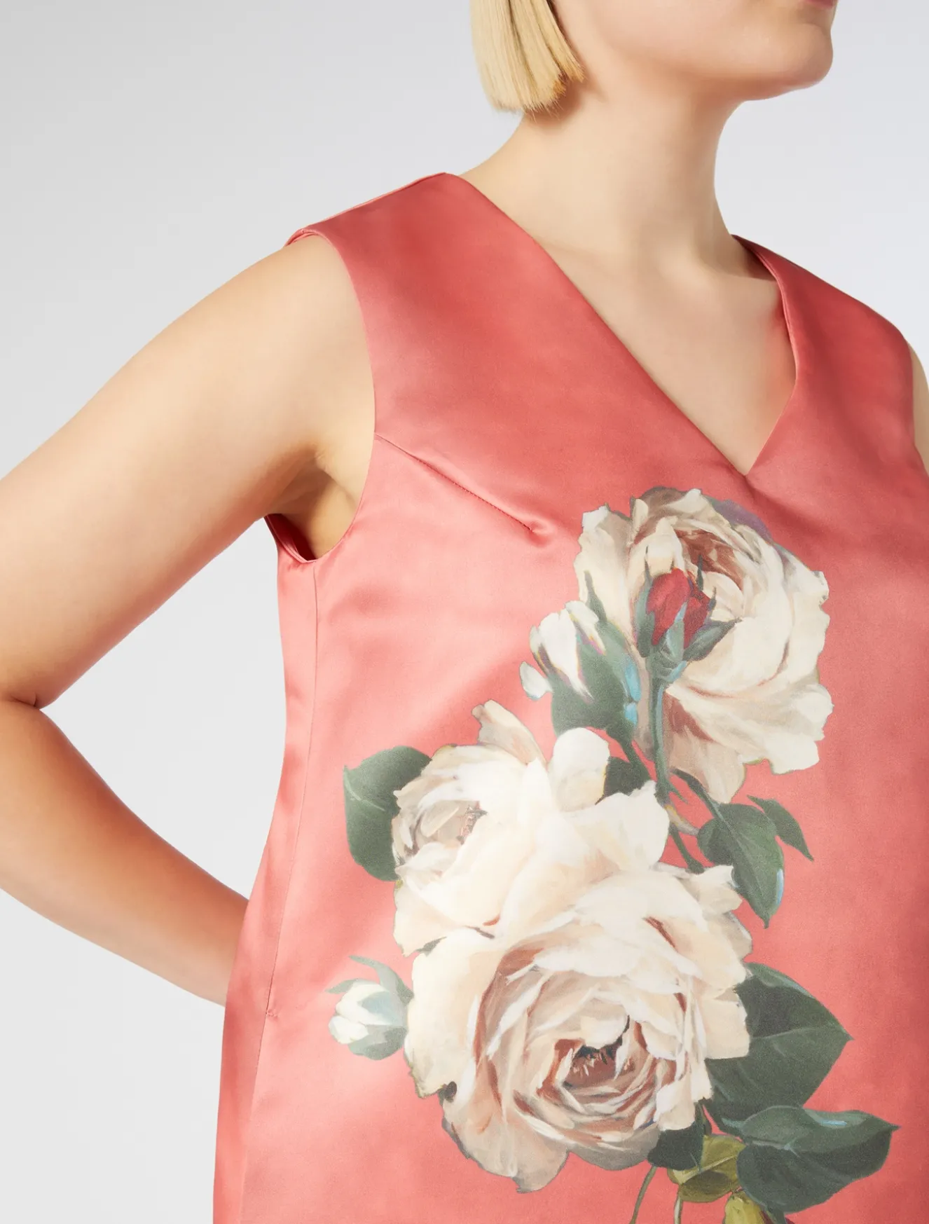 Bedrucktes Kleid aus Duchesse