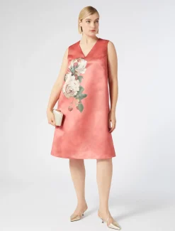 Bedrucktes Kleid aus Duchesse