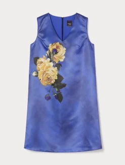 Bedrucktes Kleid aus Duchesse