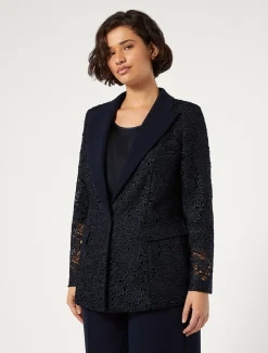 Blazer aus beschichtetem Makramee