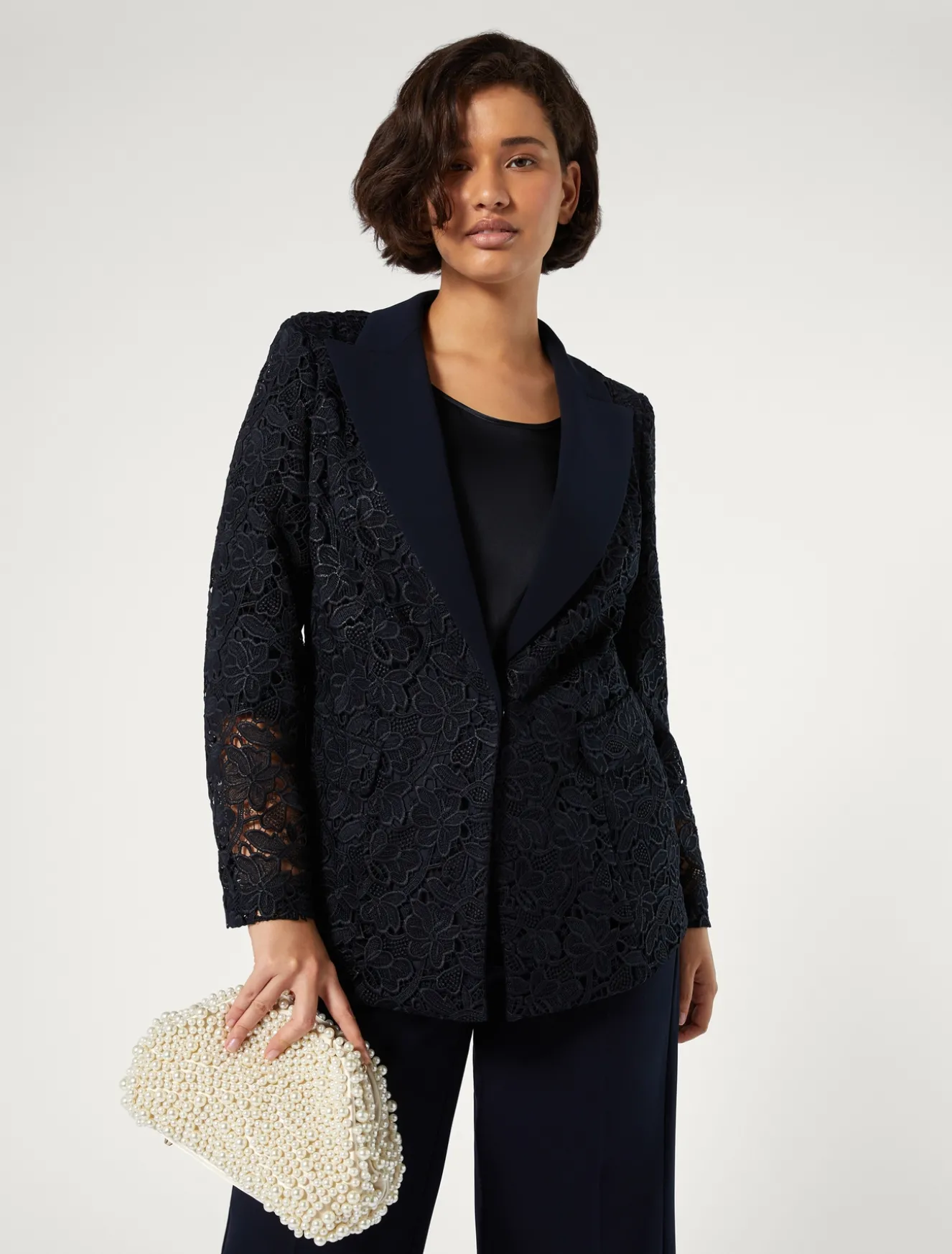 Blazer aus beschichtetem Makramee