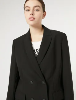 Blazer aus Crêpe-Envers-Satin
