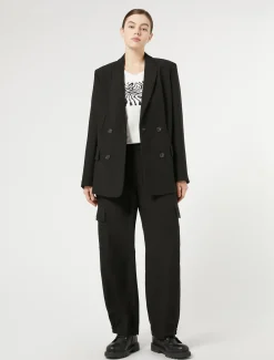 Blazer aus Crêpe-Envers-Satin