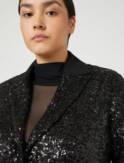 Blazer aus Funktionsgewebe mit Pailletten