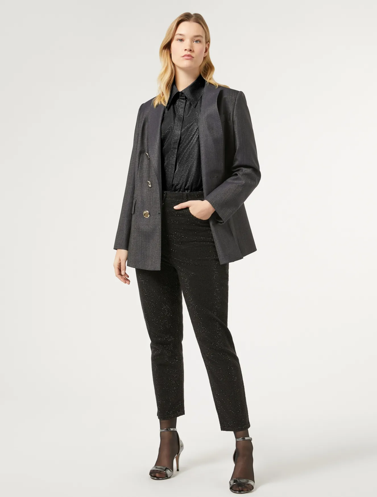 Blazer aus Wolle und Seide