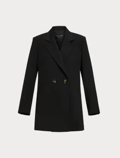 Blazer aus Wollsatinkrepp