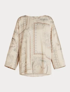 Bluse aus bedrucktem Twill