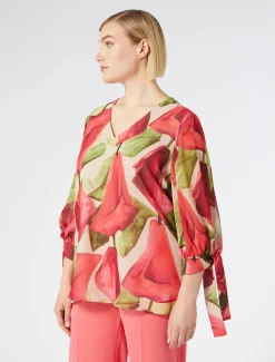 Bluse aus bedruckter Georgette