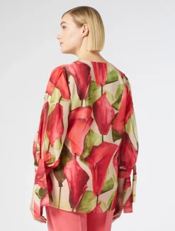 Bluse aus bedruckter Georgette