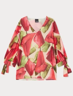 Bluse aus bedruckter Georgette