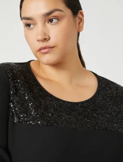 Bluse aus Crêpe-Envers-Satin