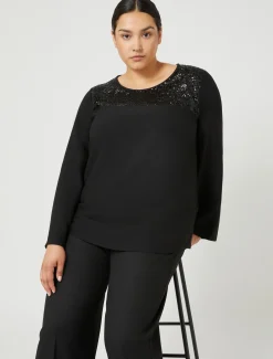 Bluse aus Crêpe-Envers-Satin