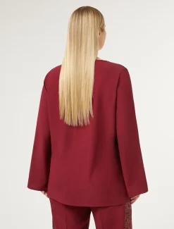 Bluse aus Crêpe-Envers-Satin