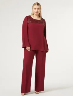 Bluse aus Crêpe-Envers-Satin