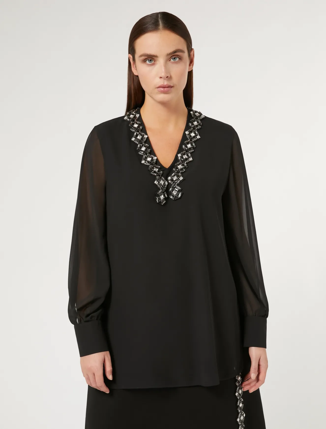 Bluse aus Crêpe-Georgette
