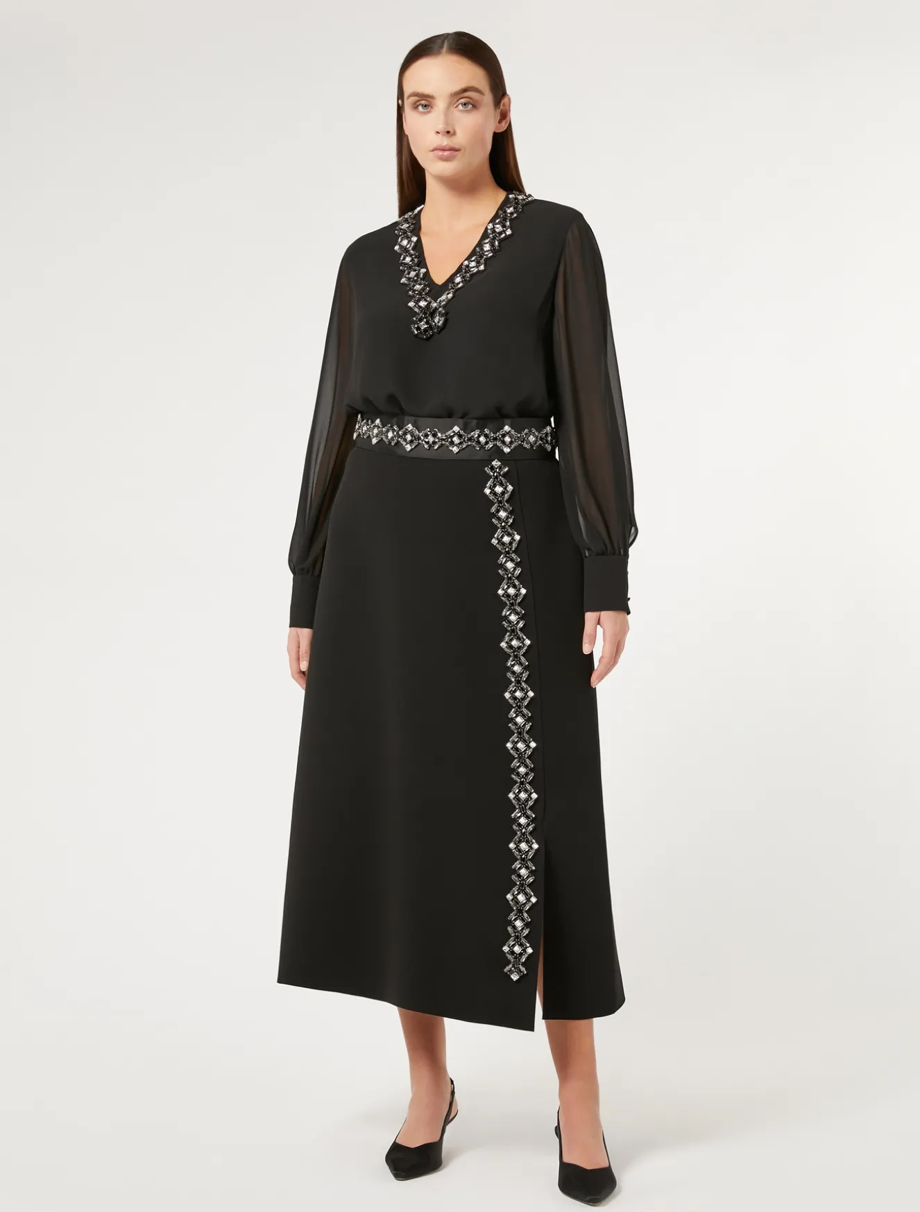 Bluse aus Crêpe-Georgette