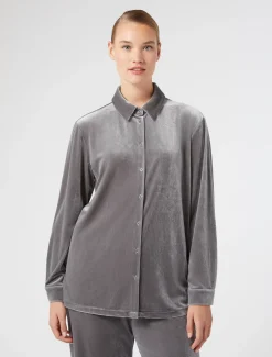 Bluse aus Samt-Jersey