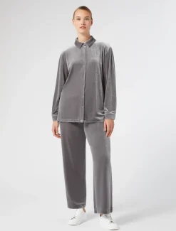 Bluse aus Samt-Jersey