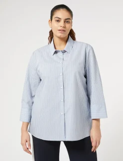 Bluse aus stückgefärbtem Baumwollgemisch