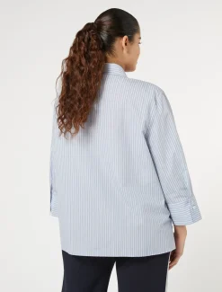 Bluse aus stückgefärbtem Baumwollgemisch