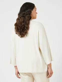 Cardigan aus Metallic-Wolle