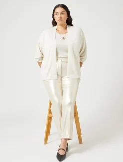 Cardigan aus Metallic-Wolle