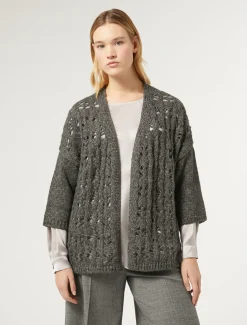 Cardigan aus Wolle und Lurex