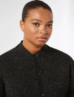 Cardigan aus Wollmischung und Lurex