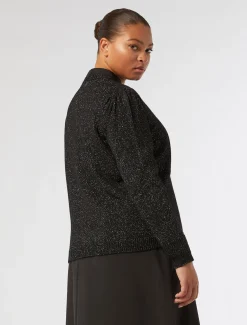 Cardigan aus Wollmischung und Lurex