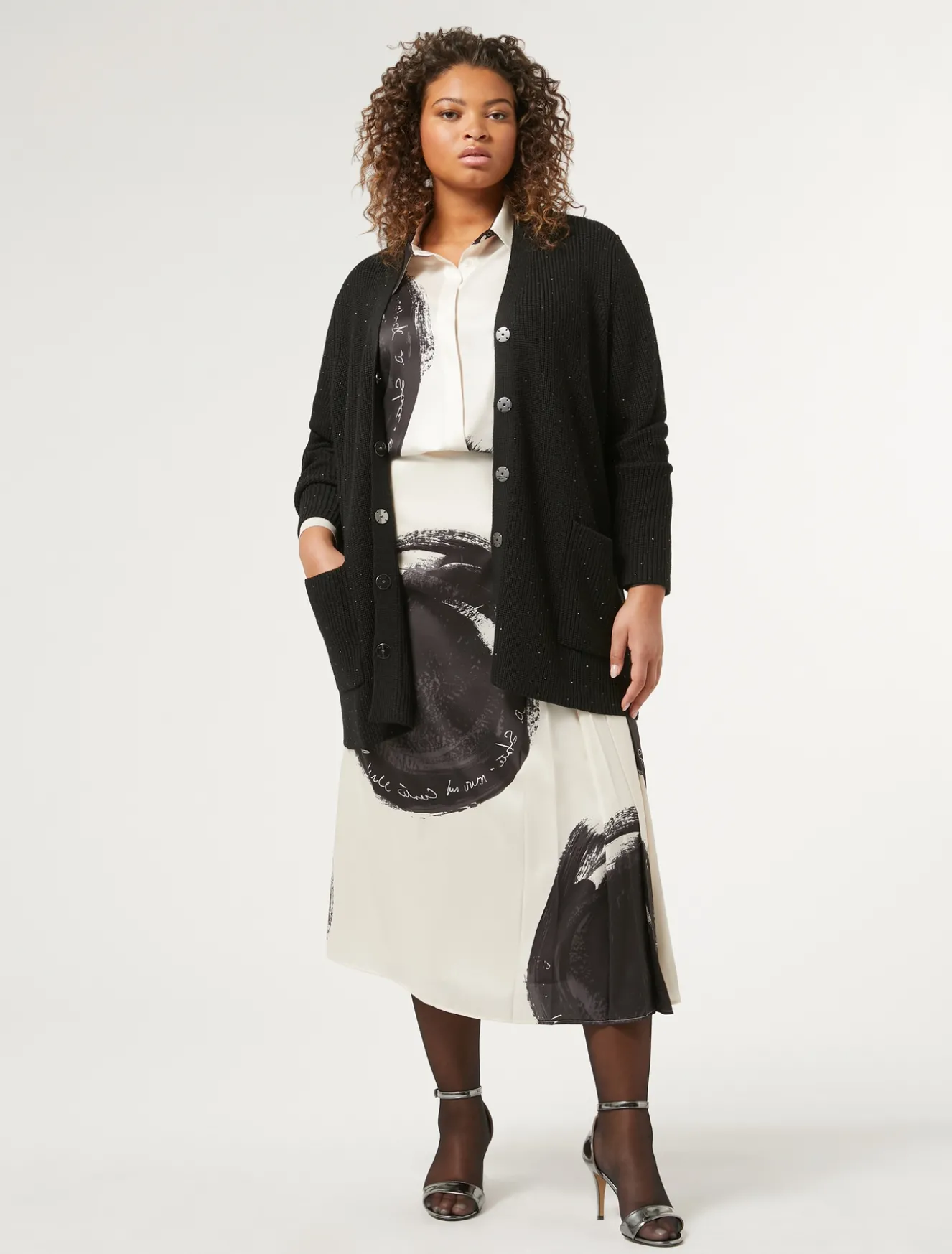 Cardigan aus Wollmischung mit Strass