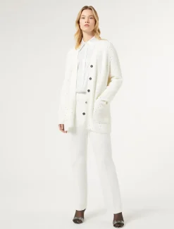 Cardigan aus Wollmischung mit Strass