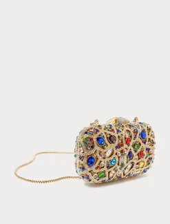 Clutch mit Strasssteinen und Cabochon