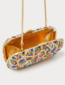 Clutch mit Strasssteinen und Cabochon