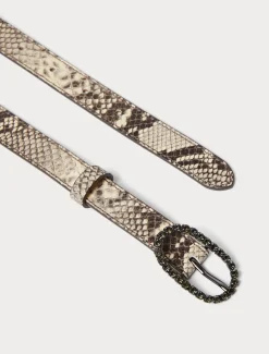 Gürtel aus Leder mit Animal-Print