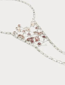 Halskette mit Baguette und Strasssteinen