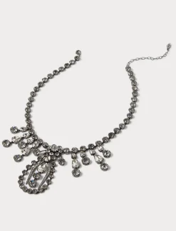 Halskette und Ohrringe mit Strass