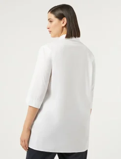 Hemdbluse aus Baumwollmix-Popeline