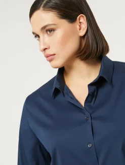 Hemdbluse aus Baumwollmix-Popeline