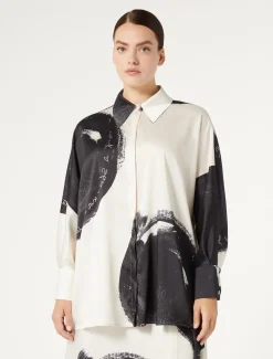 Hemdbluse aus bedrucktem Twill