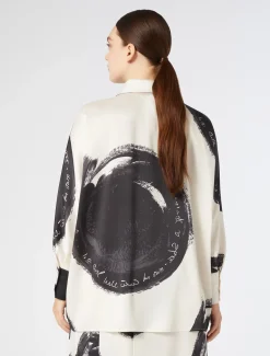 Hemdbluse aus bedrucktem Twill