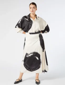 Hemdbluse aus bedrucktem Twill