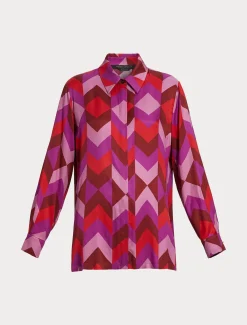 Hemdbluse aus bedrucktem Twill