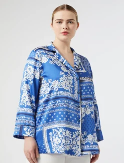 Hemdbluse aus bedrucktem Twill