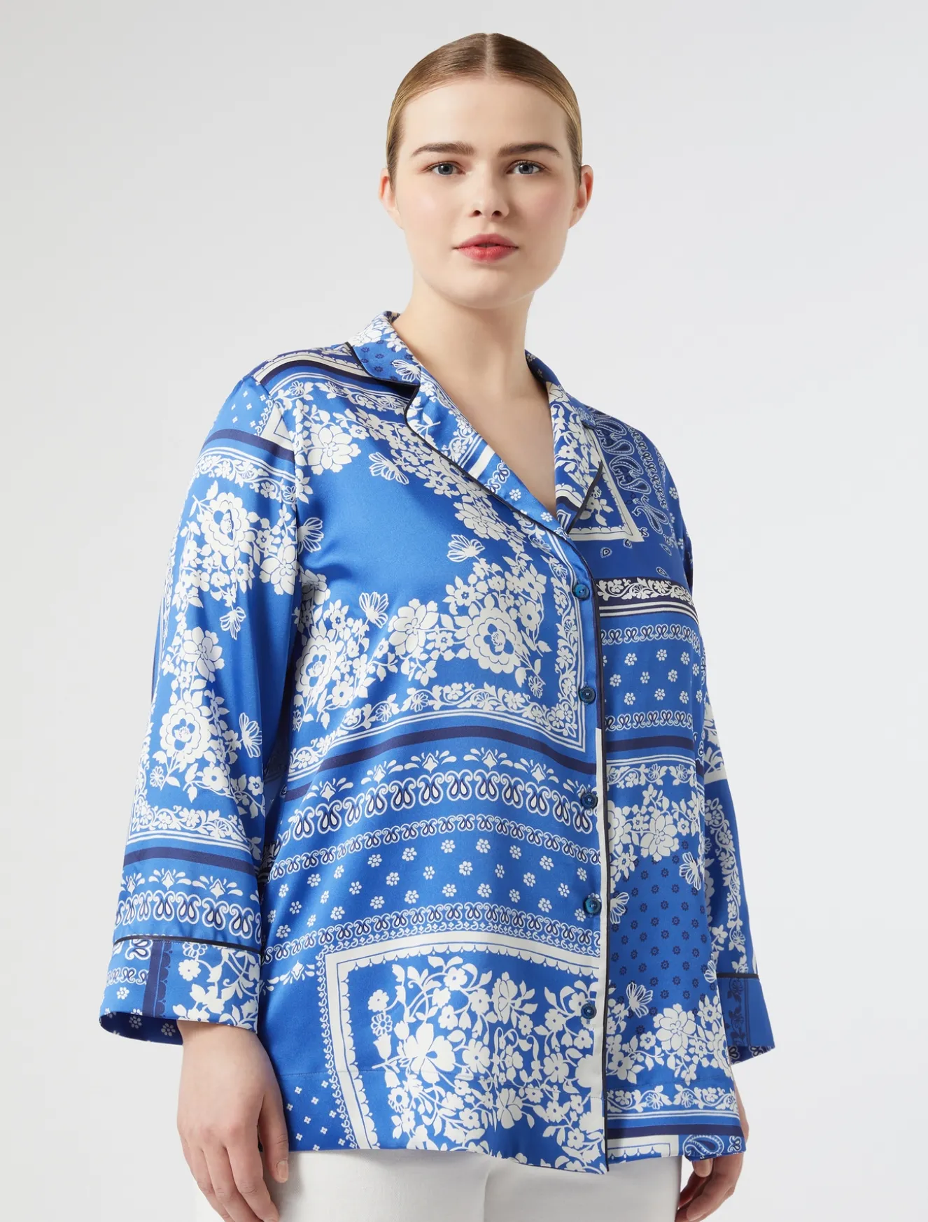 Hemdbluse aus bedrucktem Twill