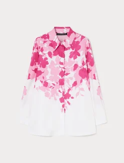 Hemdbluse aus bedruckter Popeline