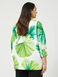 Hemdbluse aus bedruckter Popeline