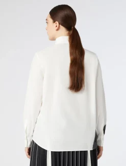 Hemdbluse aus bedruckter Popeline