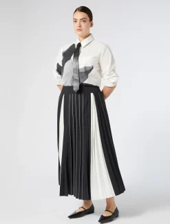 Hemdbluse aus bedruckter Popeline