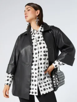 Hemdbluse aus bedruckter Popeline