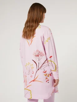 Hemdbluse aus bedruckter Popeline